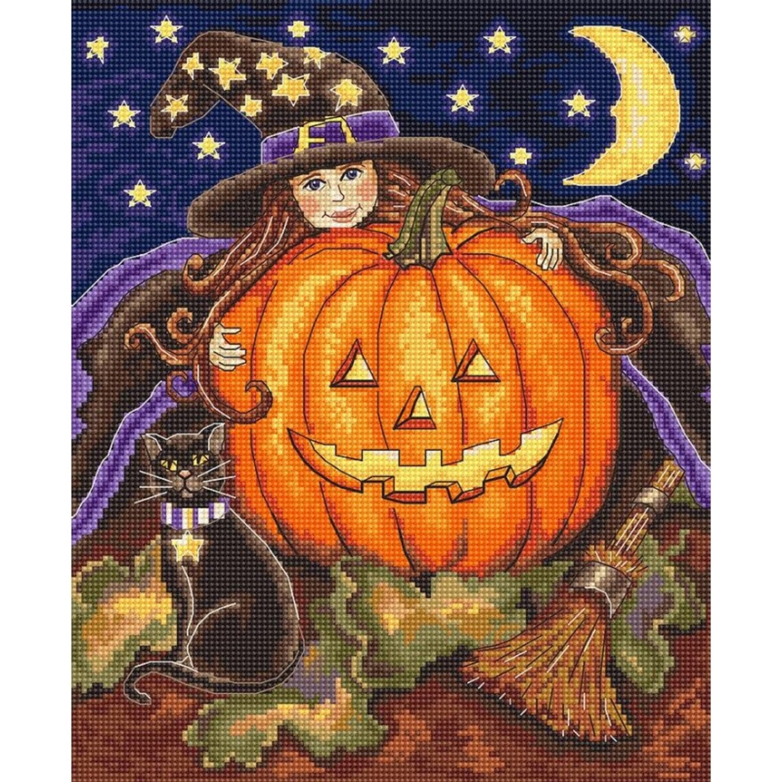 Counted Cross Stitch Kit Halloween DIY Modern Cross Stitch Kit Etsy