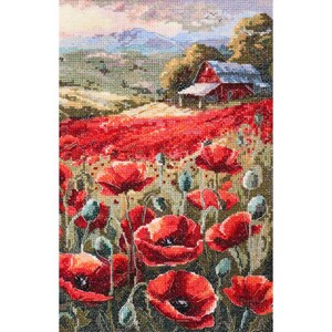 Telpatroon Rood veld DIY Onbedrukt canvas