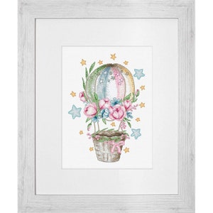Borduurpakket Bloemen Ballon DIY Luca-S Onbedrukt canvas