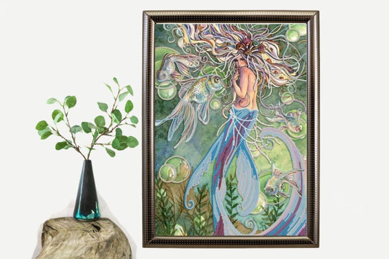 Bead Embroidery Kit Mermaid DIY Beadwork kit Beading kit Hand embroidery Beaded Stitching