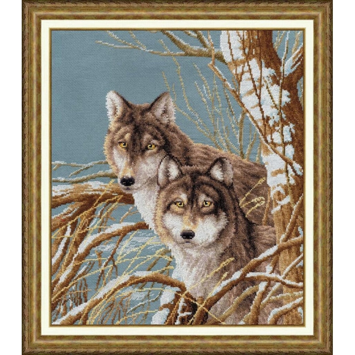 Counted Cross Stitch Kit Wolves DIY Modern Cross Stitch Kit Etsy
