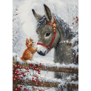 Counted Cross Stitch Kit Warm embrace DIY Luca-s Unprinted canvas