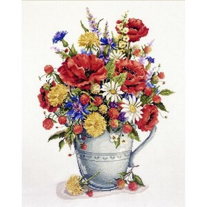 Telpatroon Zomerbloemen DIY Onbedrukt canvas