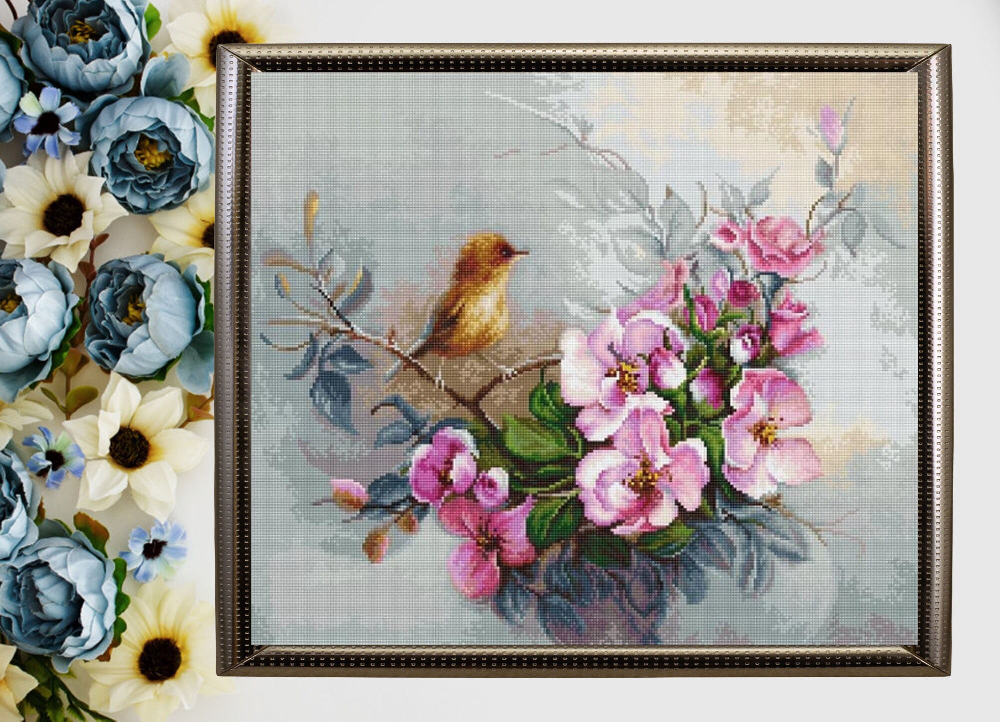 Cross Stitch Kit Bird DIY Modern Cross Stitch Kit Hand Etsy