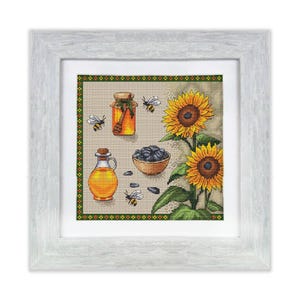 Telpatroon Sampler Zomer Zonnebloemen DIY Onbedrukt canvas