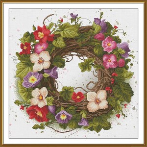 Telpatroon Lentebloemen DIY Onbedrukt canvas