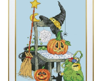 Cross Stitch Kit Halloween DIY Unprinted canvas