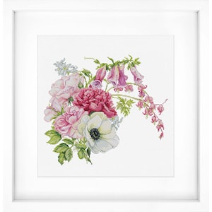 Borduurpakket Lenteboeket Bloemen DIY Luca-S Onbedrukt canvas