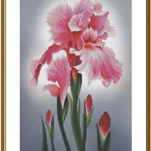 Borduurpakket Irisbloemen DIY Onbedrukt canvas