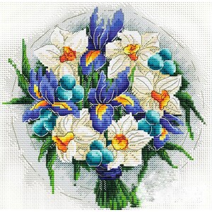Telpatroon Winterbloemen DIY Onbedrukt canvas