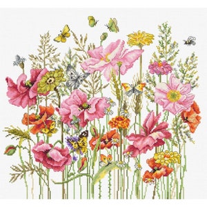 Telpatroon bloemen DIY Luca-s onbedrukt canvas