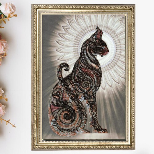 DIY Bead Embroidery Kit Cat Needlepoint Kits Etsy