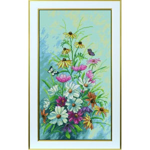 Borduurpakket bloemen zomerochtend DIY onbedrukt canvas