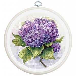 Borduurpakket Hortensia DIY Luca-s Onbedrukt canvas