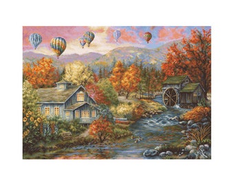 Gobelin kit Autumn Creek Mill Luca-S DIY Tapestry kit Unprinted canvas