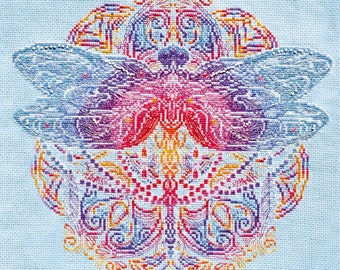 Counted Cross Stitch Kit Dragonfly DIY Unprinted canvas