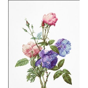 Borduurpakket Boeket Bloemen DIY Luca-S Onbedrukt canvas