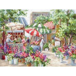 Kreuzstichpackung Blumenmarkt DIY