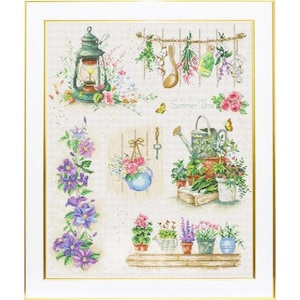 Telpatroon Zomerbloemen DIY Onbedrukt canvas