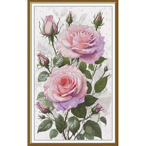 Telpatroon Roze Rozen DIY Onbedrukt canvas