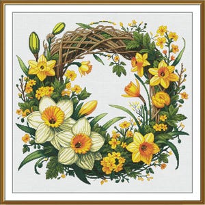Telpatroon Lentebloemen DIY Onbedrukt canvas