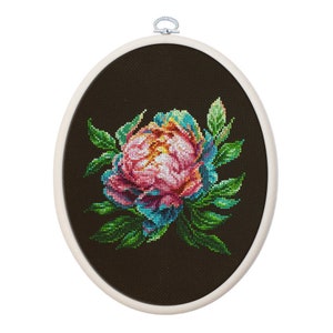 Borduurpakket Pioen DIY Luca-s Onbedrukt canvas