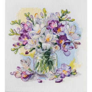 Telpatroon Eerste bloemen DIY Onbedrukt canvas