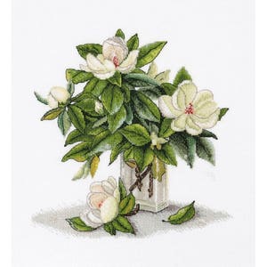 Telpatroon Magnolia Bloemen DIY Onbedrukt canvas