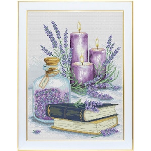 Telpatroon Lavendelbloemen DIY Onbedrukt canvas