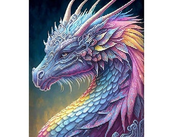 Bead Embroidery kit Dragon DIY Beadwork kit Beading kit Hand embroidery Beaded Stitching