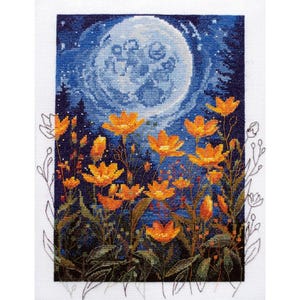 Telpatroon Nachtbloemen DIY Onbedrukt canvas