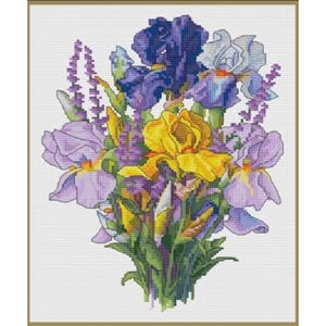 Telpatroon Irissen Bloemen DIY Onbedrukt canvas