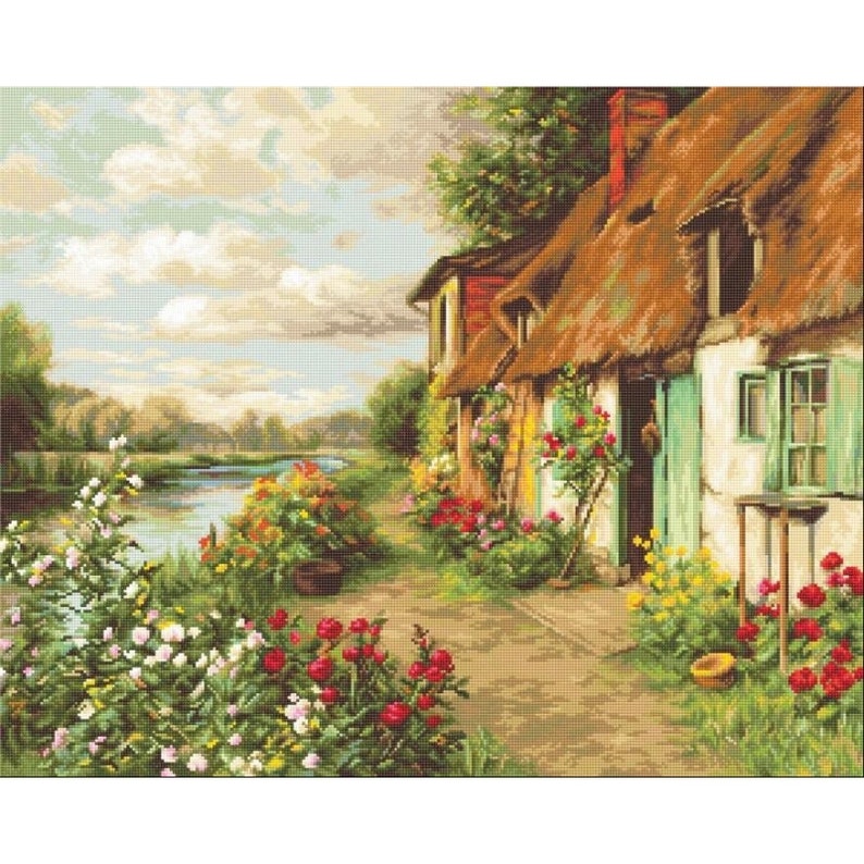Cross Stitch Kit Landscape DIY Modern Cross Stitch Set Hand Embroidery Luca-S