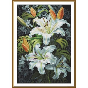 Telpatroon Lelies Bloemen DIY Onbedrukt canvas