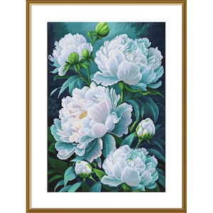 Telpatroon Pioenrozen Bloemen DIY Onbedrukt canvas
