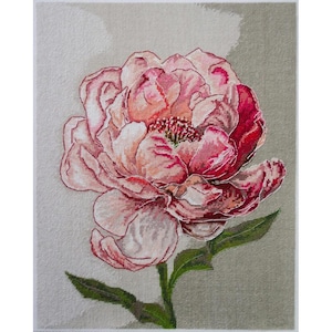 Telpatroon Pioen DIY Onbedrukt canvas