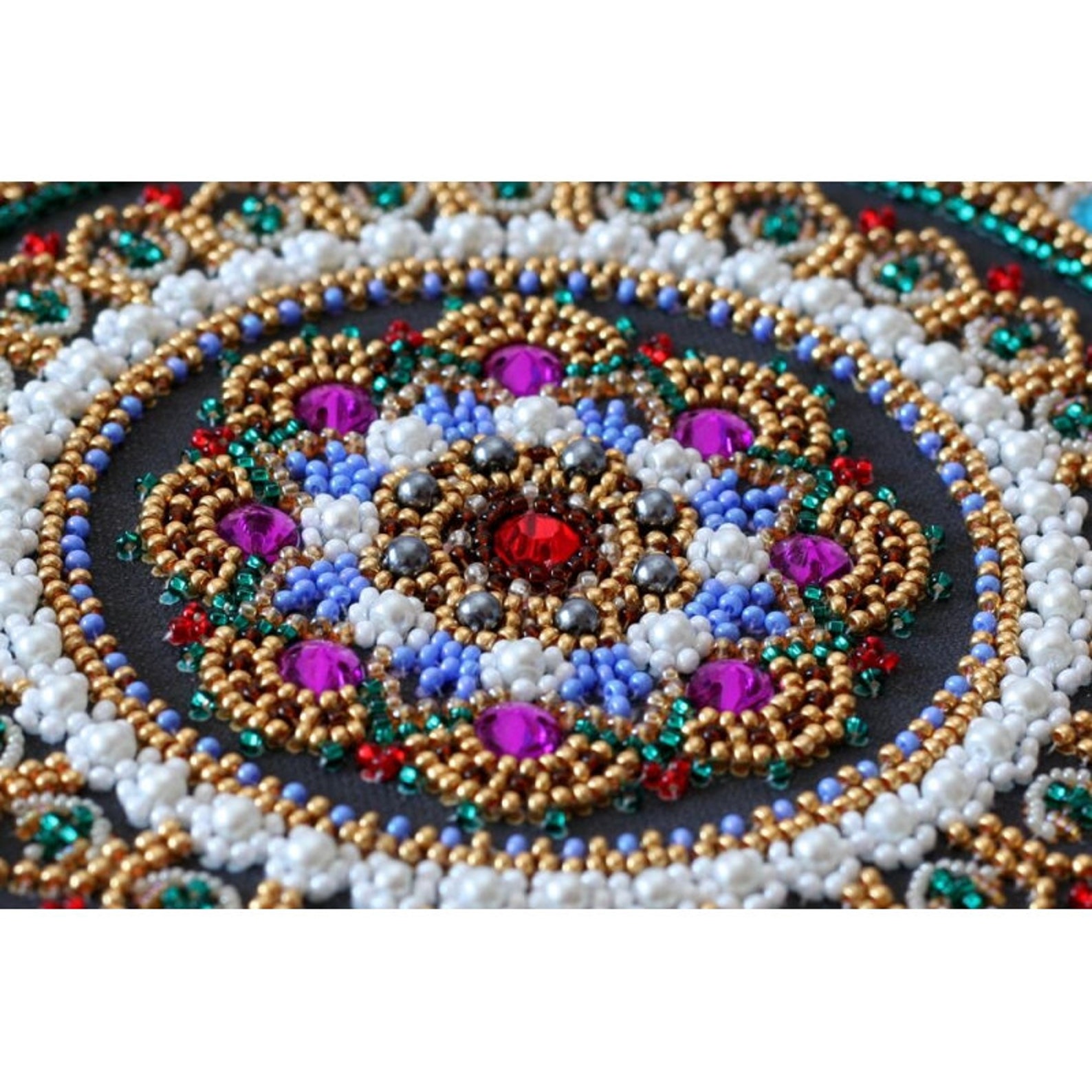 Bead Embroidery Kit Mandala Beadwork Kit Beading Kit Hand Etsy