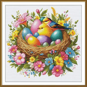Telpatroon Pasen Bloemen DIY Onbedrukt canvas