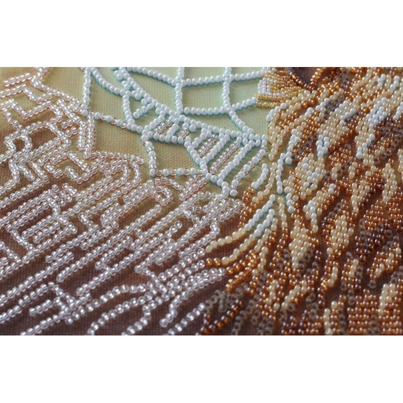 Bead Embroidery kit Owl DIY Beadwork kit Beading kit Hand embroidery Beaded Stitching