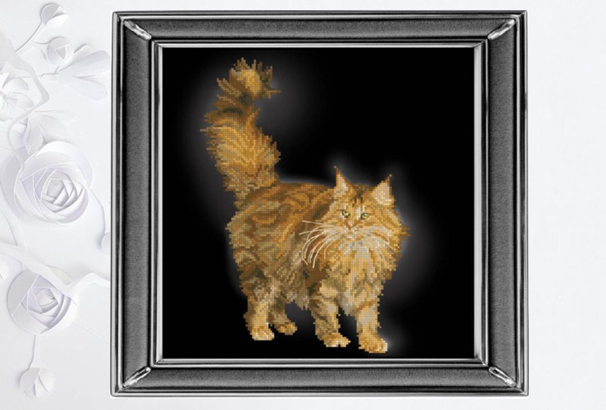 Counted Cross Stitch Kit Maine Coon cat DIY Modern Cross | Etsy