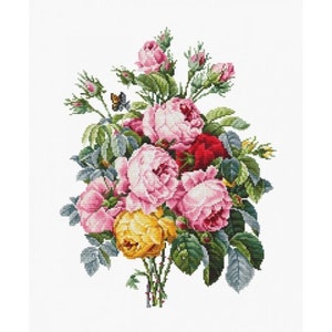 Borduurpakket rozen bloemen DIY Luca-s onbedrukt canvas