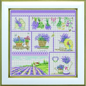 Telpatroon Lavendelbloemen DIY Onbedrukt canvas