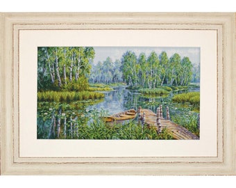 Counted Cross Stitch Kit Near the birches DIY Luca-s Unprinted canvas