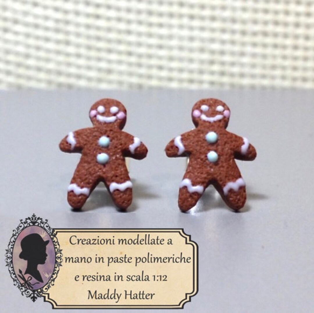 Gingy Gingerbread Man Earrings, Artisanal Handmade Fimo - Etsy