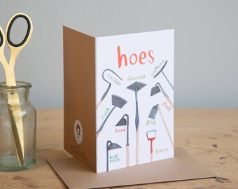 Hoes A6 Card - Funny gardening card - Blank Inside - GC09