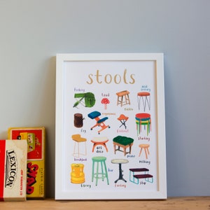 Stools Art Print - A4