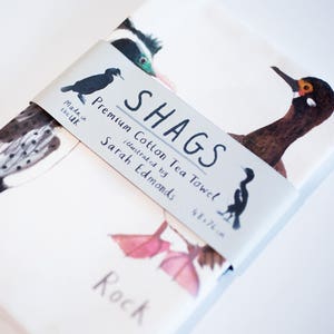 Shags Tea towel - Funny sea bird chart for kitchen - TT04