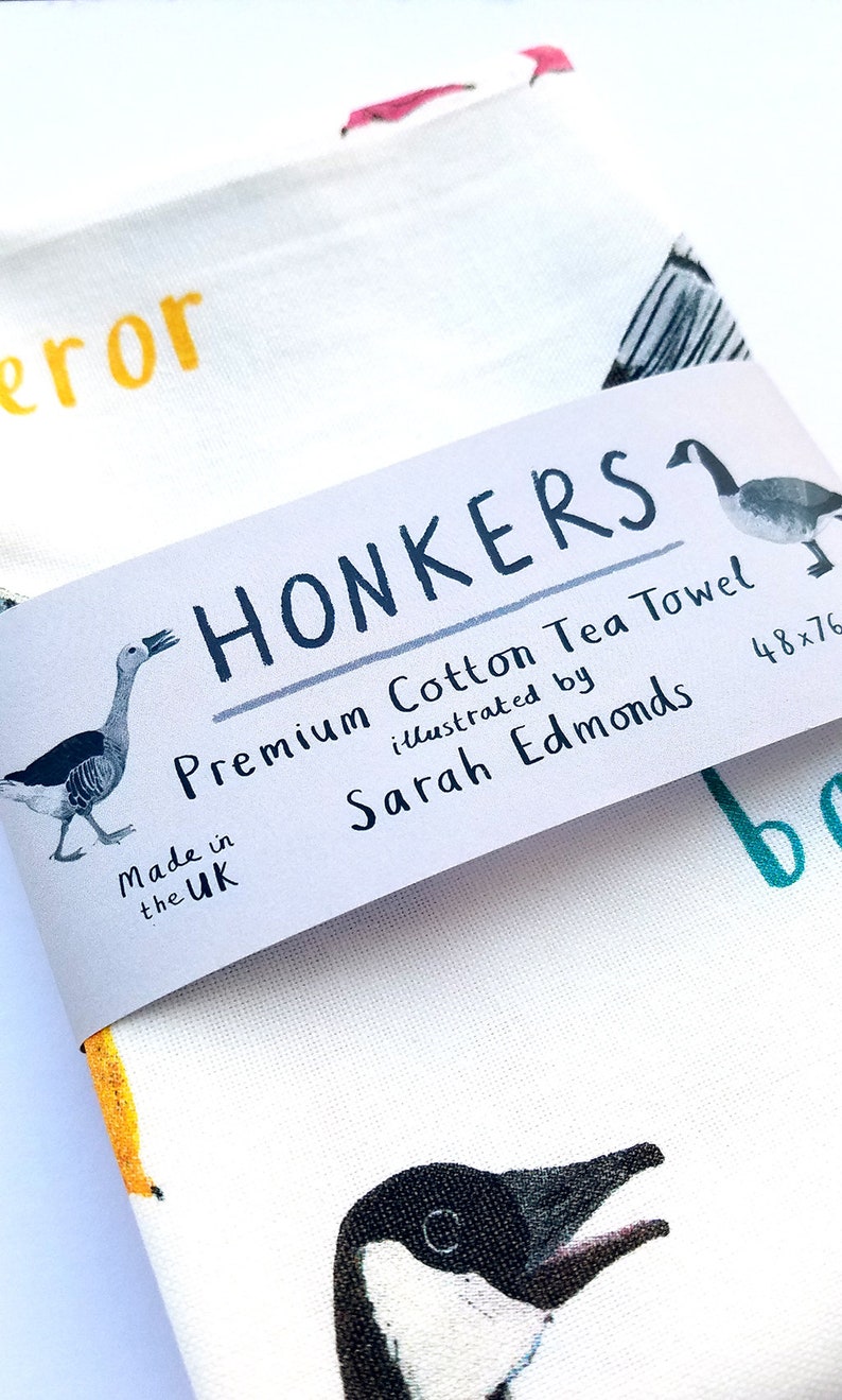 Honkers Cotton Tea towel cheeky duck bird design pun teatowel TT14 image 3