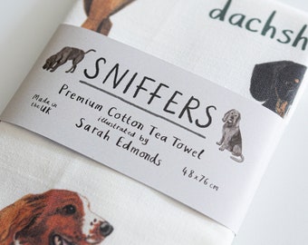 Sniffers Cotton Dog Tea Towel