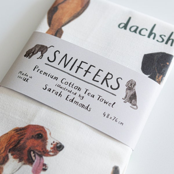 Sniffers Cotton Dog Tea Towel